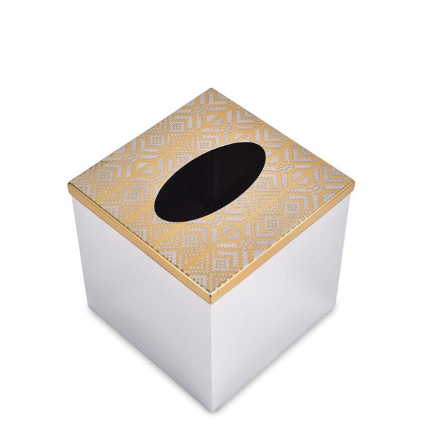 Inline Cube Tissue Box | Gold
