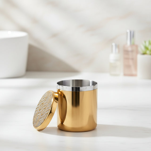 Inline Cotton Jar | Gold