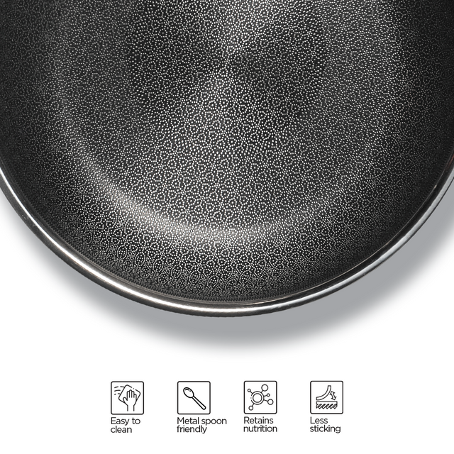 Stainless Steel Triply Frypan 26 cm (2.1 Ltr) Etched Nonstick with Rivetless Stay Cool Handle + Vented Glass Lid