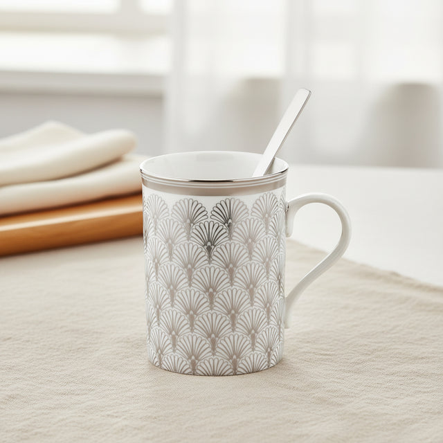 Platinum Mug with Stirrer | Set of 2