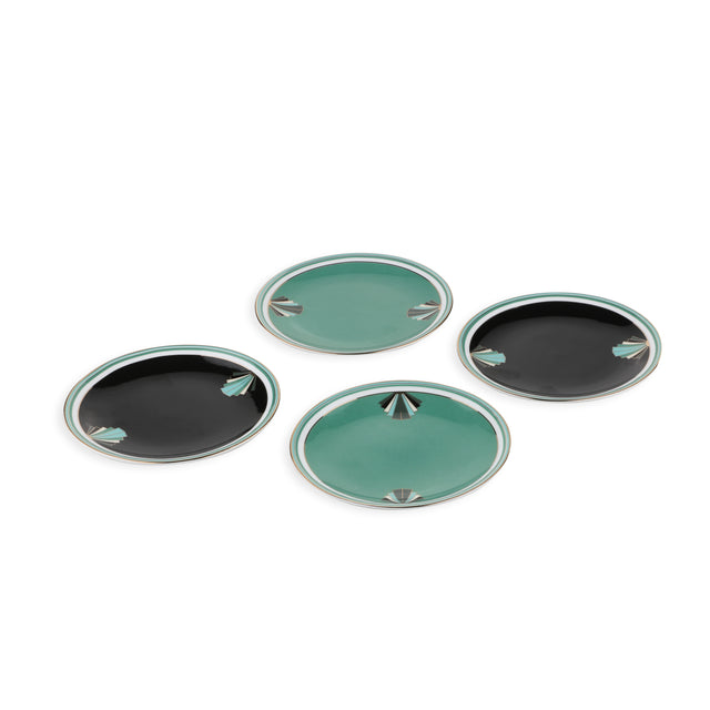 Deco Diamond Ceramic Plates Set of 4