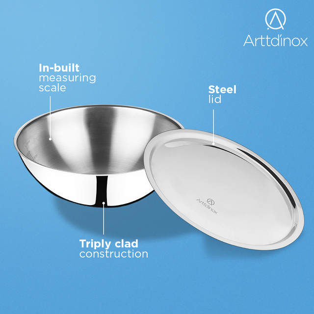Stainless Steel Triply Tasla with Lid