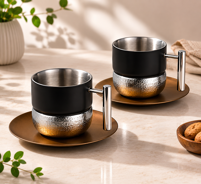 Fluted Cup & Saucer | Small | Set of 2