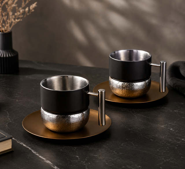 Fluted Cup & Saucer | Large | Set of 2
