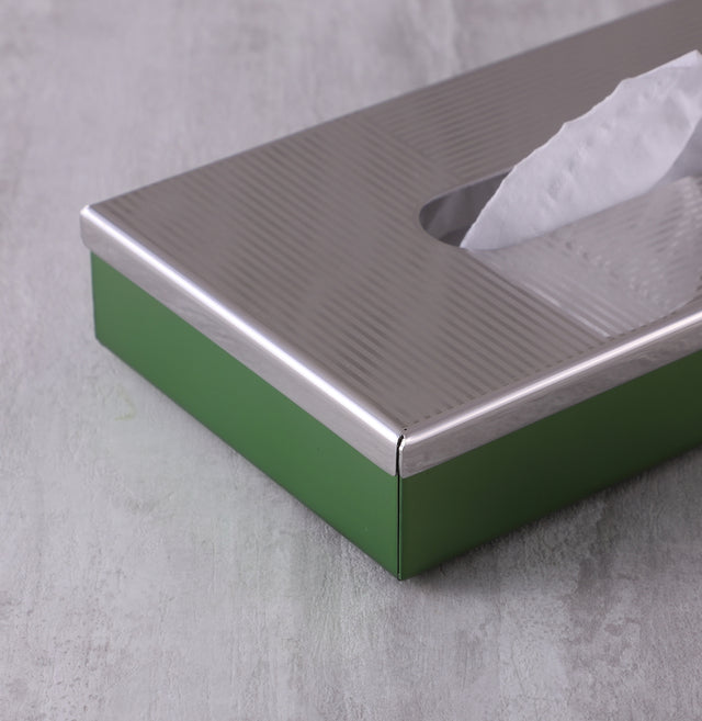 tissue box in green 