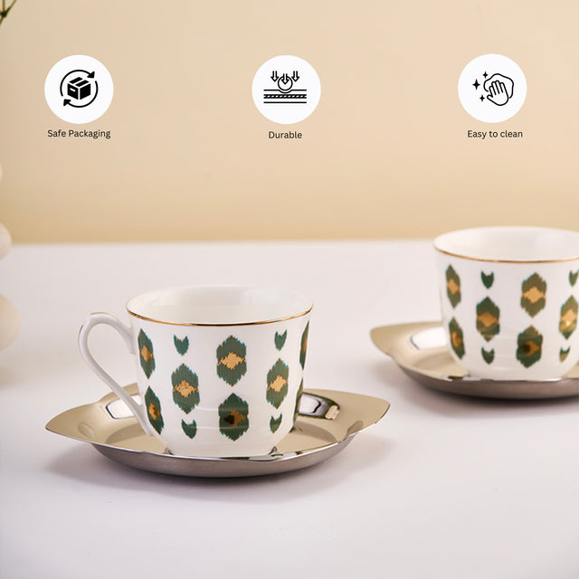 Ikat Cup and Saucer | Set of 2