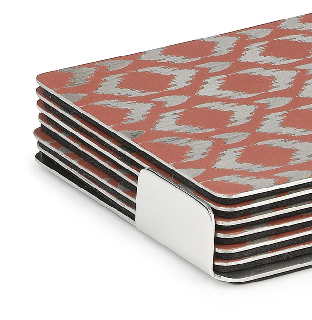 Ikat Coaster Pink | Set of 6