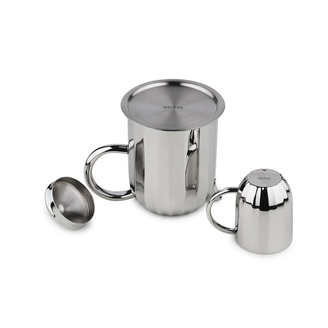 Luxury Dome Stainless Steel Coffee Mug & Pot Set
