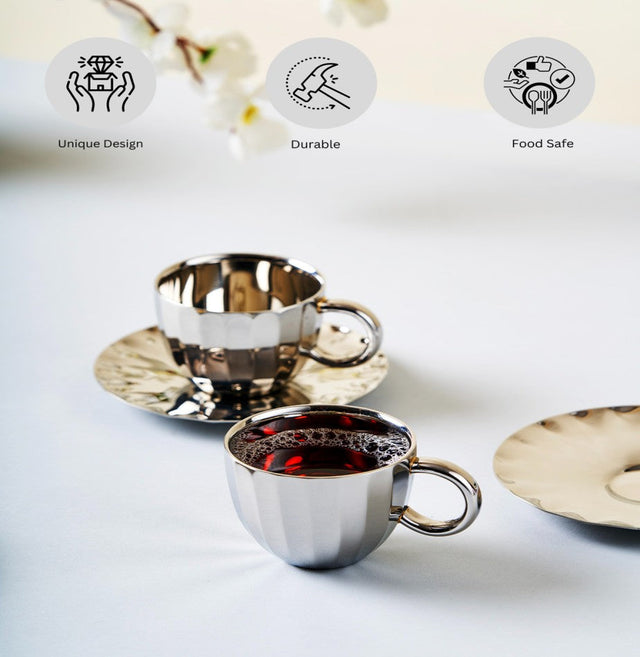 Dome Cup & Saucer | Luxury Cup Set of 2