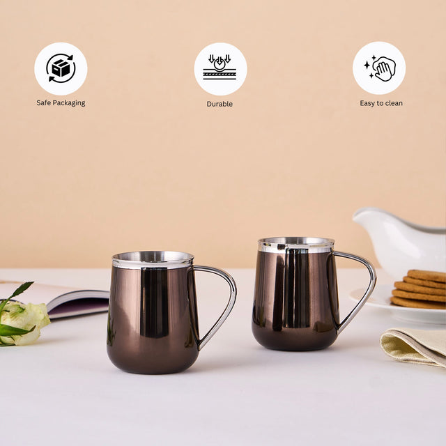 Art Deco Mug | Set of 2 | Bronze