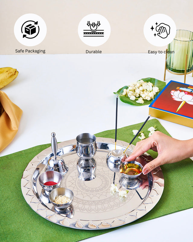 Etching Pooja Thali