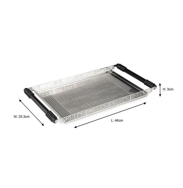 Lattice Designer Serving Tray with Wooden Handles