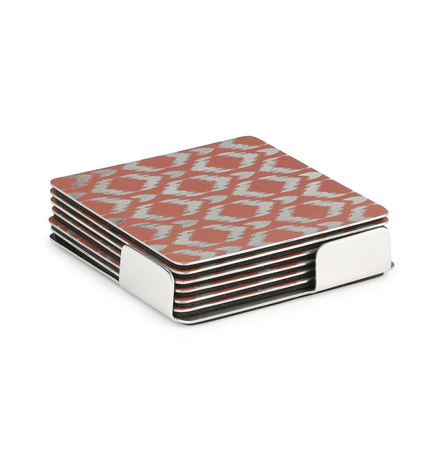 Ikat Coaster Pink | Set of 6