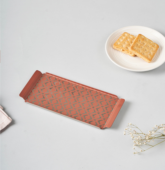 Pink Ikat Designer Serving Tray – Small & Stylish