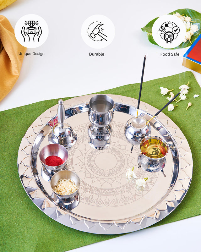 Etching Pooja Thali