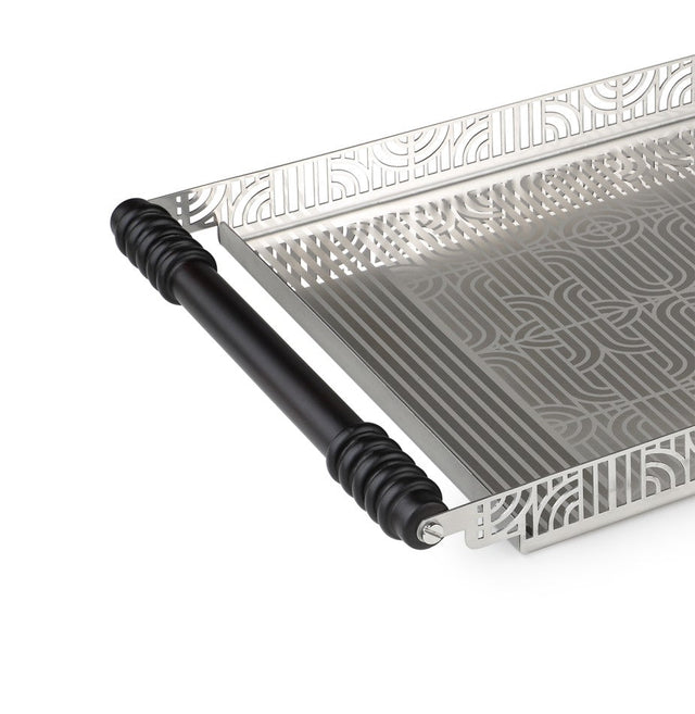 Lattice Designer Serving Tray with Wooden Handles