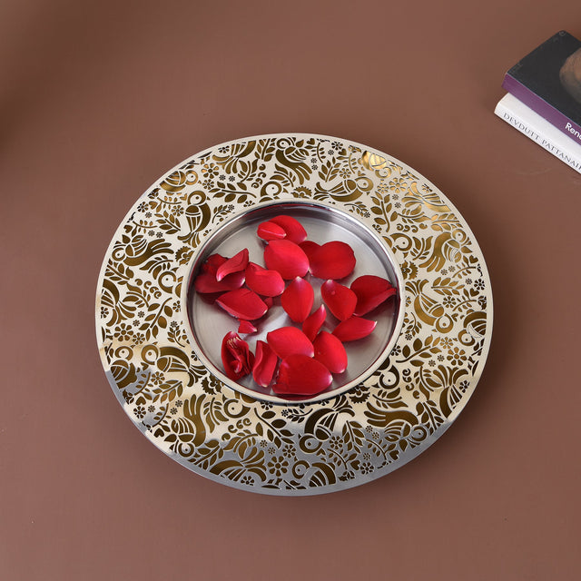 Paithani Parrot & Leaf Urli