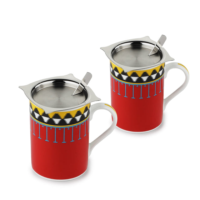 Aladdin Ceramic Mug & Stirrer Set of 2
