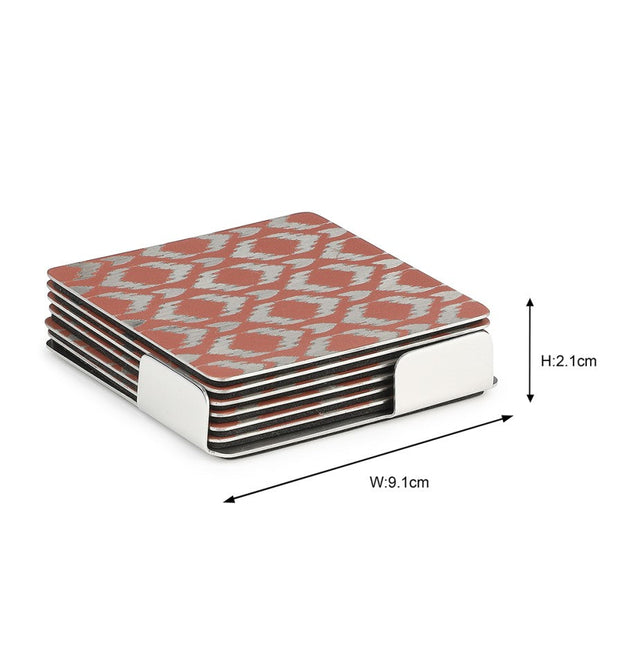 Ikat Coaster Pink | Set of 6