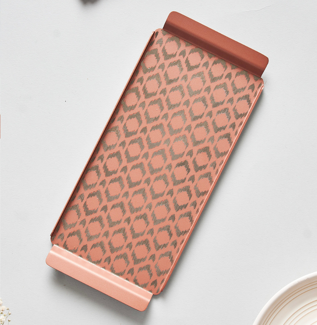 Pink Ikat Designer Serving Tray – Small & Stylish