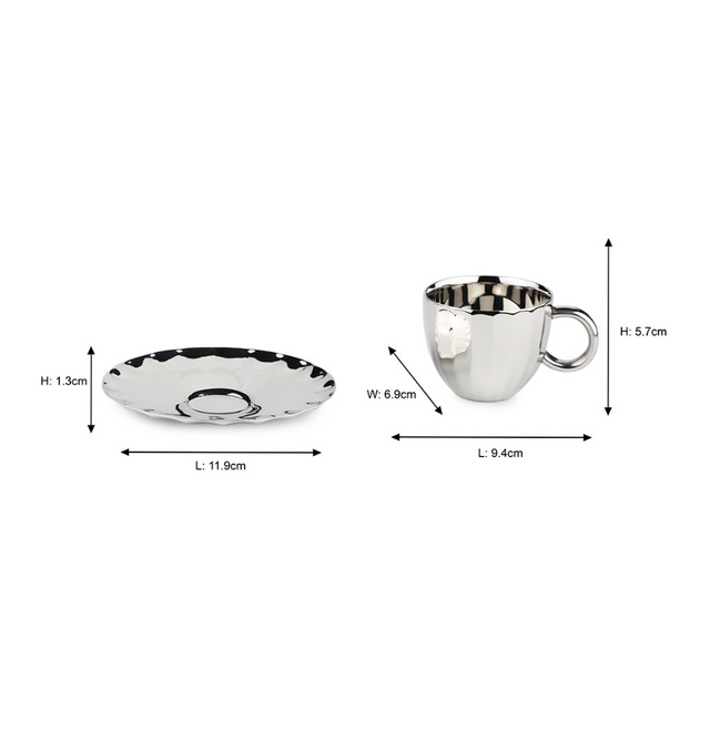 Dome Cup & Saucer | Luxury Cup Set of 2