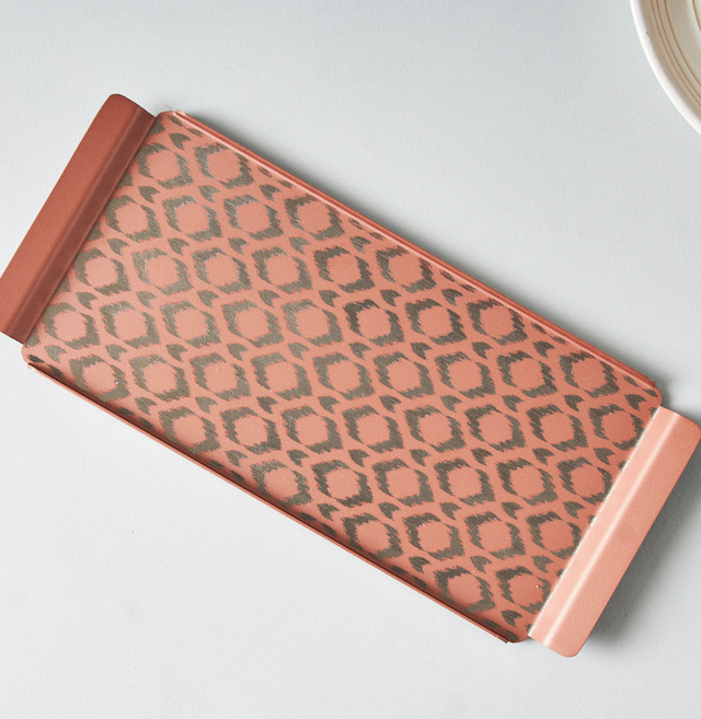 Pink Ikat Designer Serving Tray – Small & Stylish