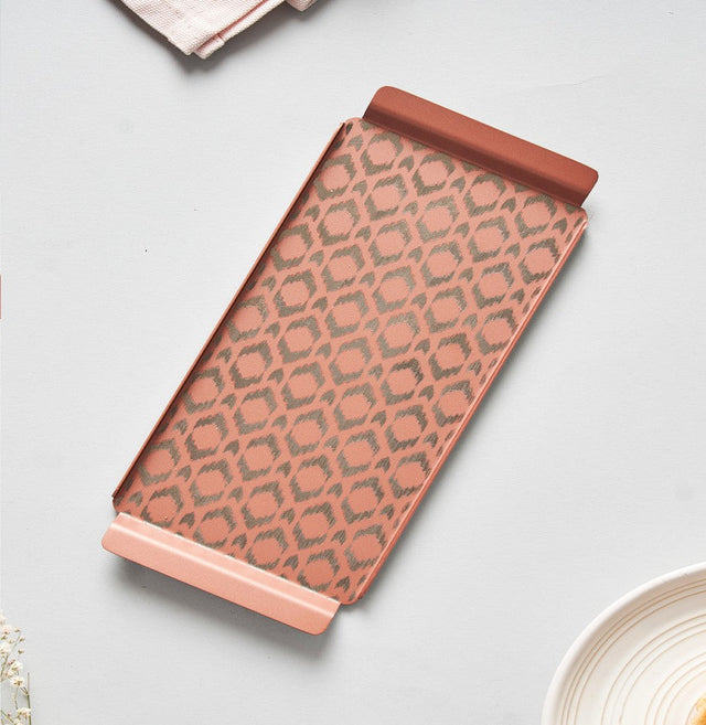 Pink Ikat Designer Serving Tray – Small & Stylish