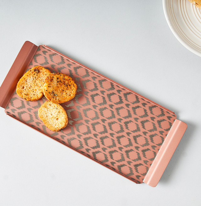 Pink Ikat Designer Serving Tray – Small & Stylish