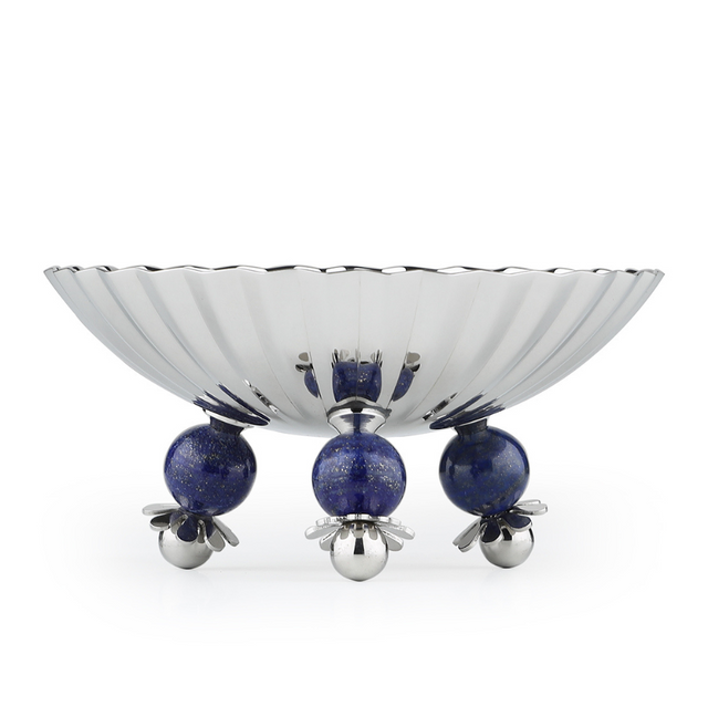 Poppy Serving Bowl with Lapiz Lazuli Stone