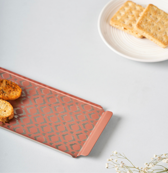 Pink Ikat Designer Serving Tray – Small & Stylish