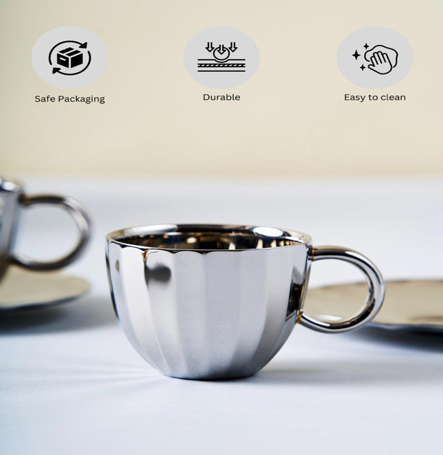 Dome Cup & Saucer | Luxury Cup Set of 2