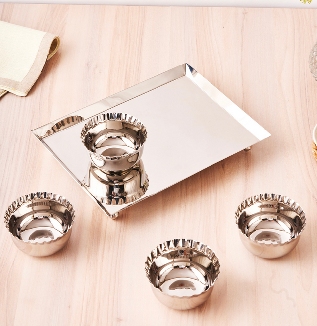 Rectangular Tray with 4 Facet Katori