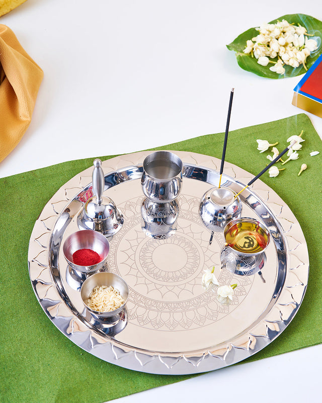 Etching Pooja Thali