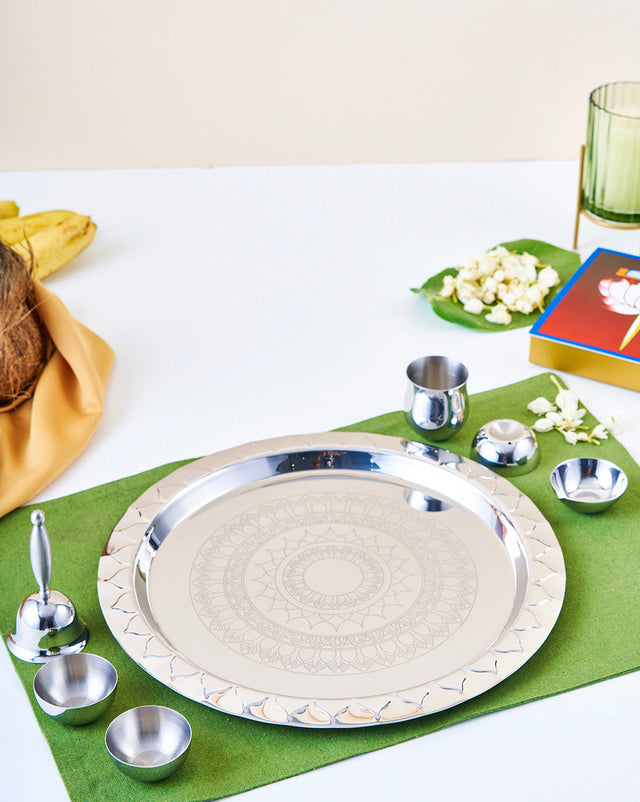 Etching Pooja Thali