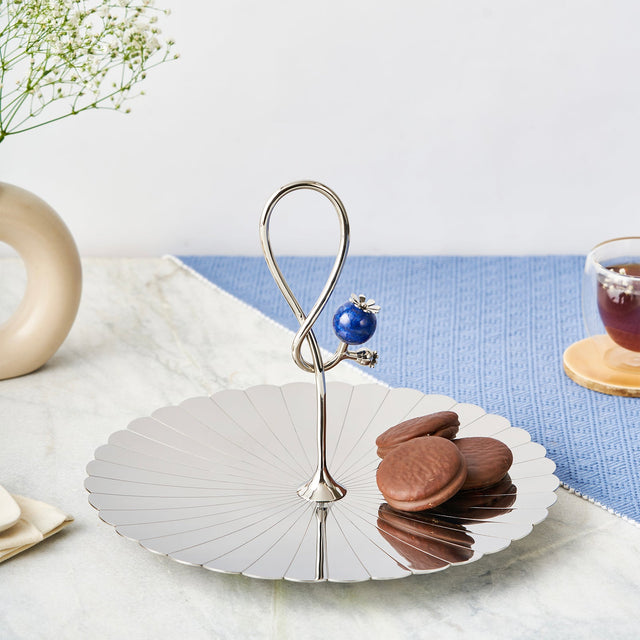 Poppy Pole Platter with Lapiz Lazuli Stone | Medium