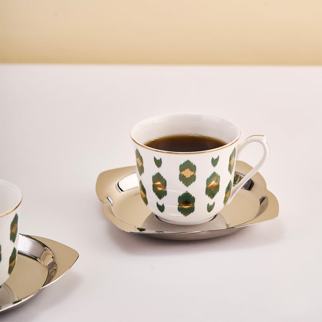 Ikat Cup and Saucer | Set of 2