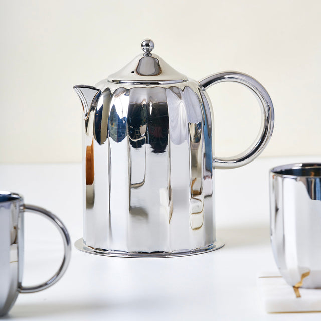 Luxury Dome Stainless Steel Coffee Mug & Pot Set