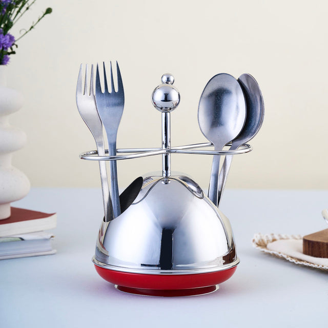 Dancing Doll Cutlery Stand | Large | Red