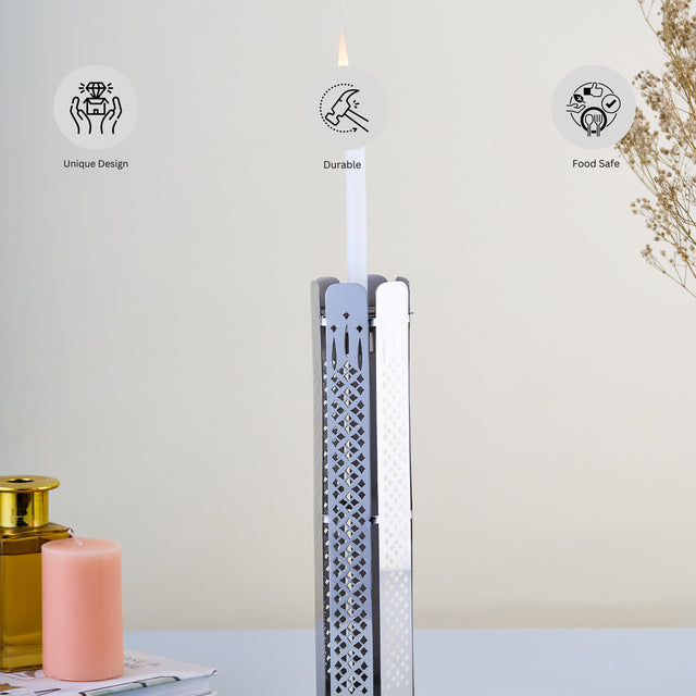 Flower Candle Stand Cum Bud Vase SS