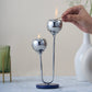Poppy Small Candle Stand with Lapiz Lazuli Stone Base