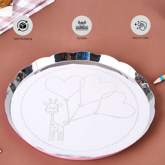 Carnival Giraffe Thali | Large | Pink