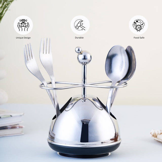 Dancing Doll Cutlery Stand | Large | Black