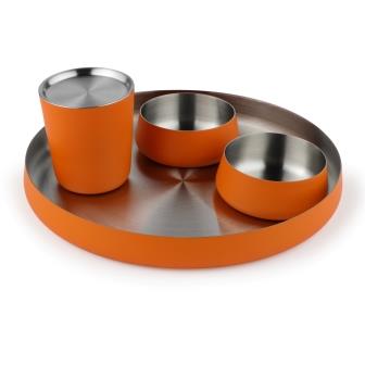 Primary Dinner Set | Orange Luxury Dinnerware Set for Kids