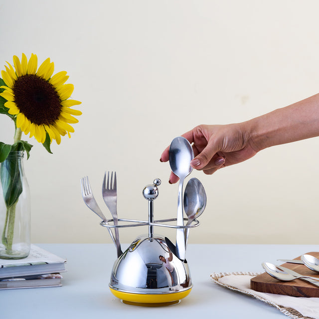 Dancing Doll Cutlery Stand | Large | Yellow
