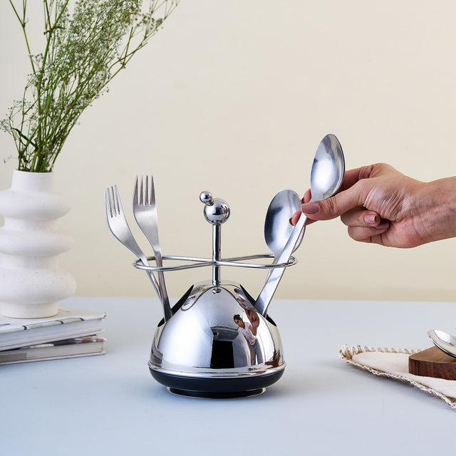 Dancing Doll Cutlery Stand | Large | Black