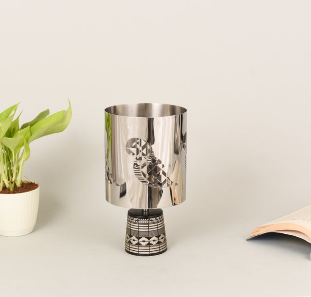 Paithani Parrot Pillar Candle Lamp | Small