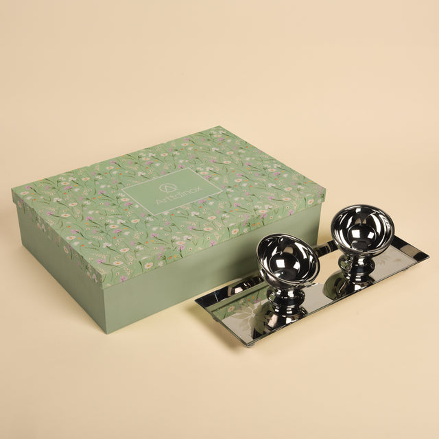 Gifting Longish Platter with Ice Cream Cups