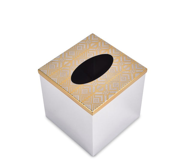 Inline Cube Tissue Box | Gold