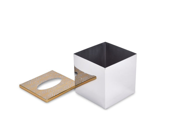 Inline Cube Tissue Box | Gold