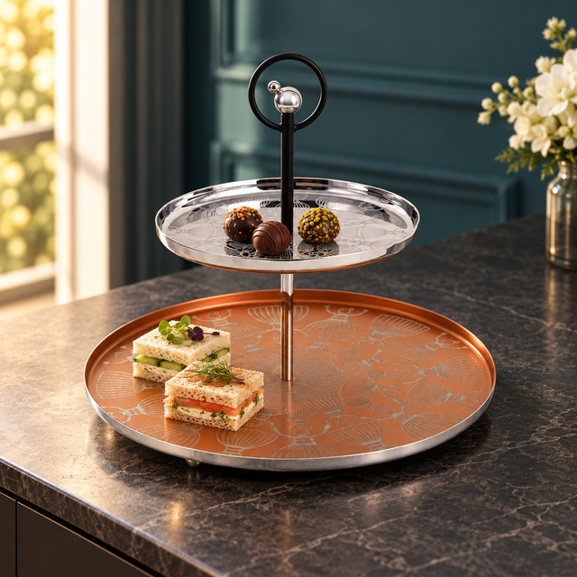 Dancing Doll Two Tier Platter